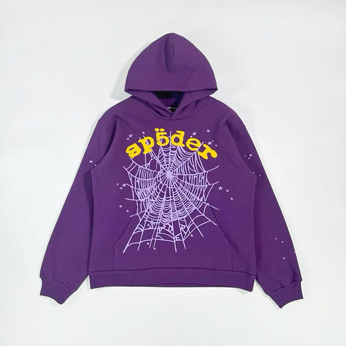 Sp5der Star OG Web V2 Hoodie And Pants Purple