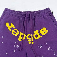 Sp5der Star OG Web V2 Hoodie And Pants Purple