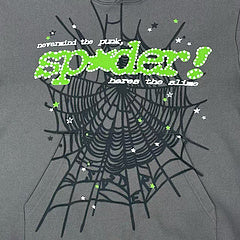 Sp5der Wait Web Hoodie in Slate Grey